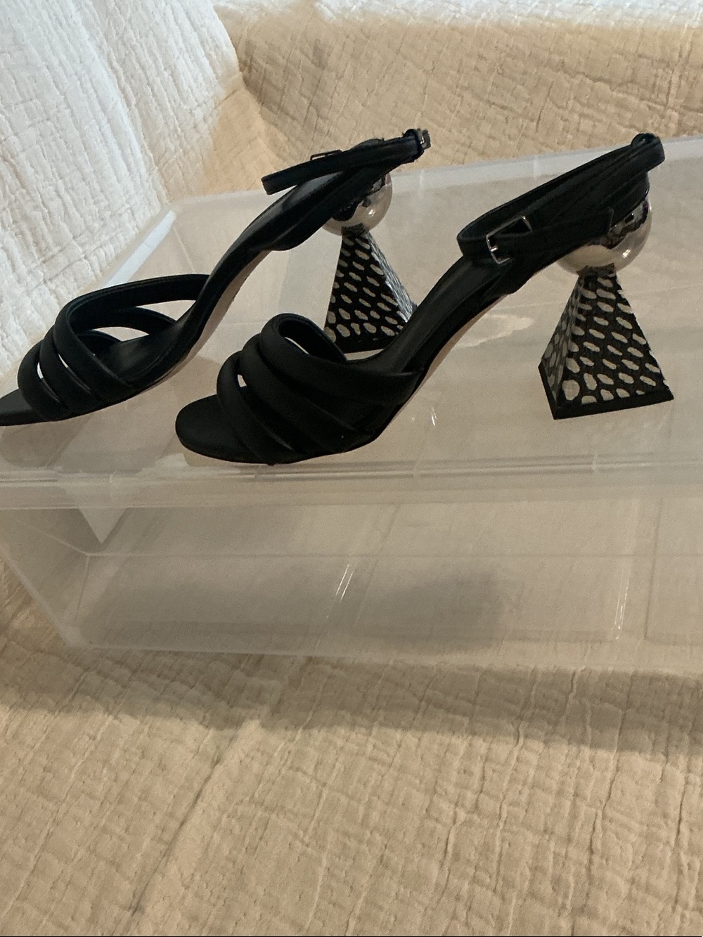 Circus Sam Edelman Black Dress Sandal with Black and White Heel